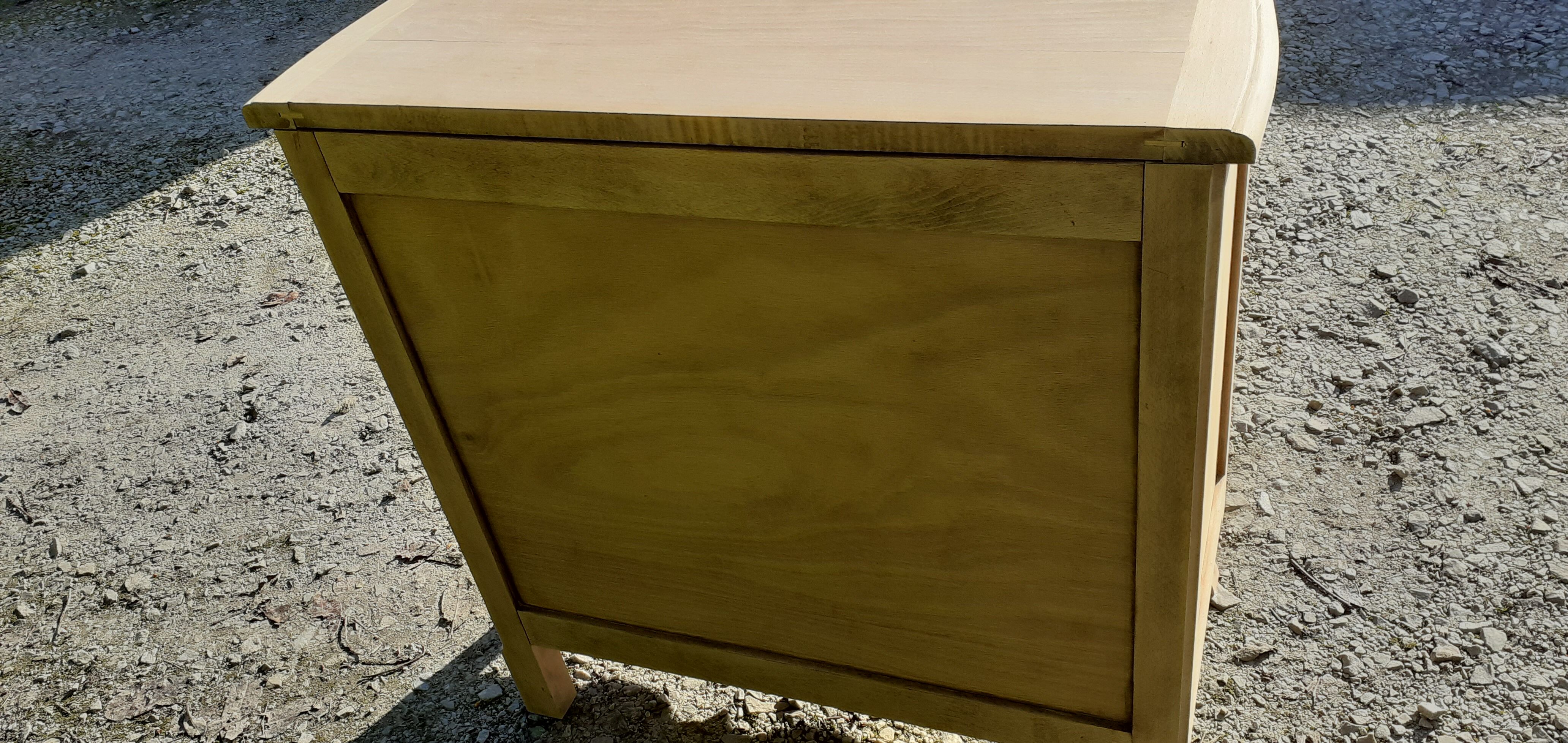 Commode 3 tiroirs style Louis XV en chêne massif bois brut