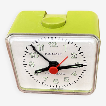 Green pop art quartz alarm clock Kienzle, Germany, 1970s.