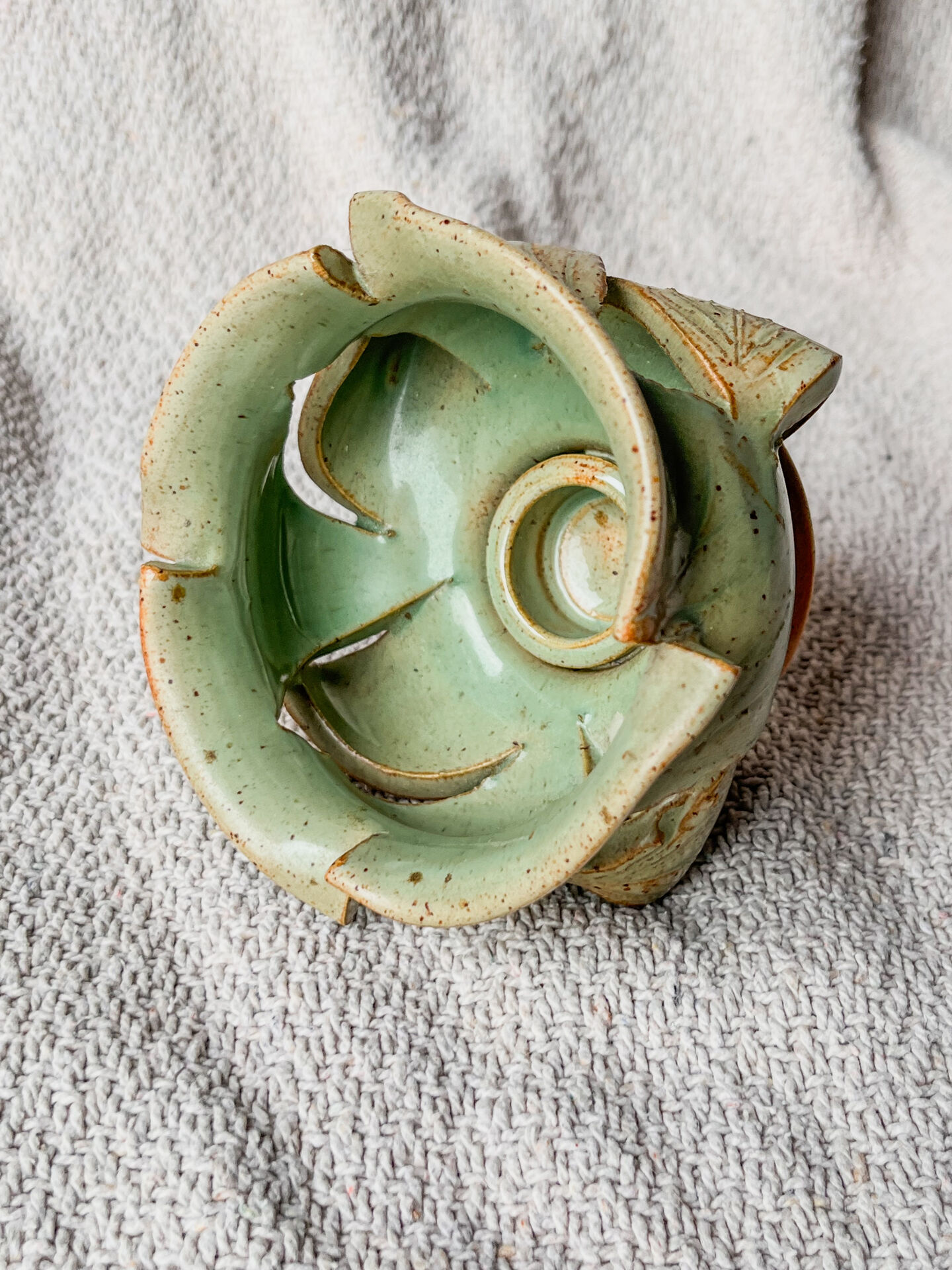 Handcrafted Glazed Stoneware Candle Holder