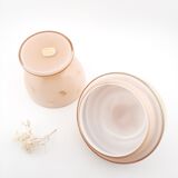 Pink glass vanity jar