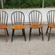 Set of 4 vintage spindle chairs in Windsor/Scandinavian style.