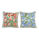 Set of 2 vintage embroidered cushion covers 48x48 cm