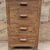 Old bedside table with 4 drawers in Burmese teak