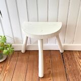 Tabouret tripode blanc vintage