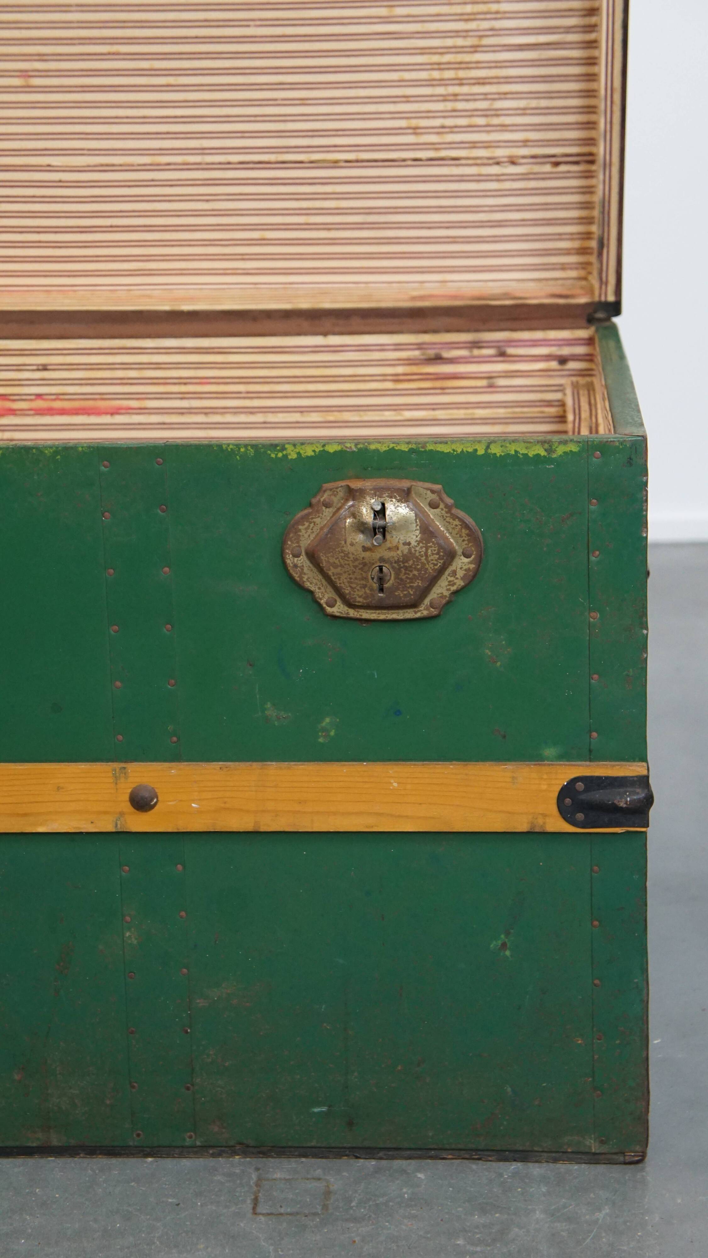 Large Antique Travel Trunk / Coffee Table from the Early 1900s with Handles