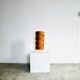 Large Cylindrical Pine Veneer Table Lamp By Hans-Agne Jakobsson For Ab Ellysett, Sweden 1960S