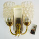 Graewe vintage wall applique double lights, amber bubble glasses. Year 50 60