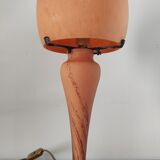 Glass paste lamp signed art of France 1980