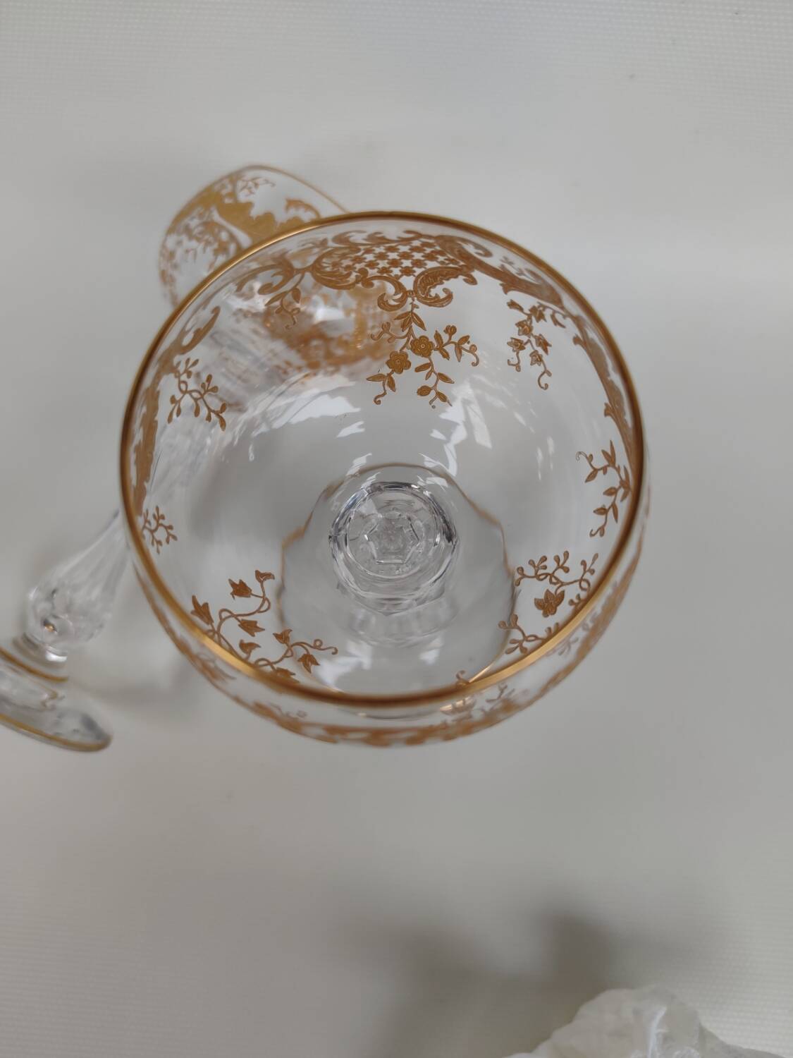 Pair of gilded Saint Louis crystal glasses, circa 1900.