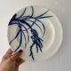 Set of 6 flat ironstone plates - Japanese Model 2 from Longwy
