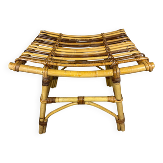 1970s rattan stool from the south of France