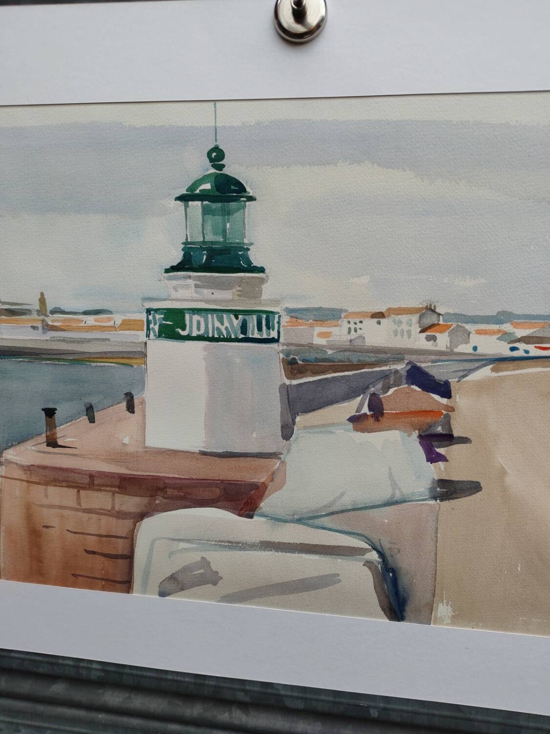 Watercolor by Michel Roubille, the island of Yeu 1987.