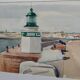 Watercolor by Michel Roubille, the island of Yeu 1987.
