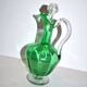 Green Venetian-ribbed crystal decanter – antique wine pitcher