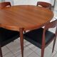 Set of 4 vintage Scandinavian teak chairs from the 1970s