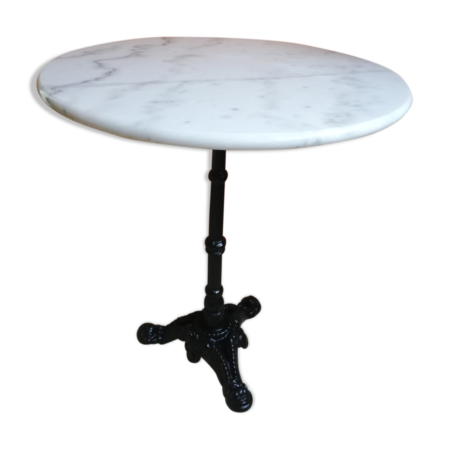 Marble and cast iron bistro table