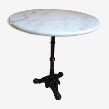 Marble and cast iron bistro table