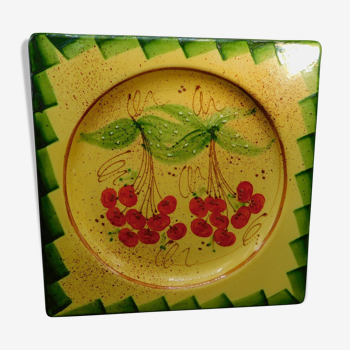 Service dish - Vallauris - Cherry decoration