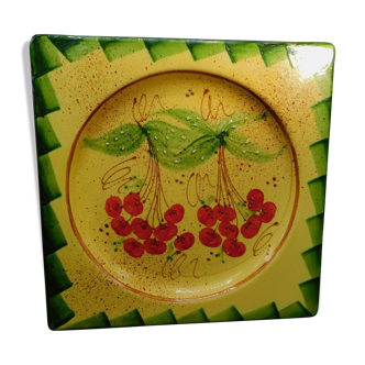 Service dish - Vallauris - Cherry decoration