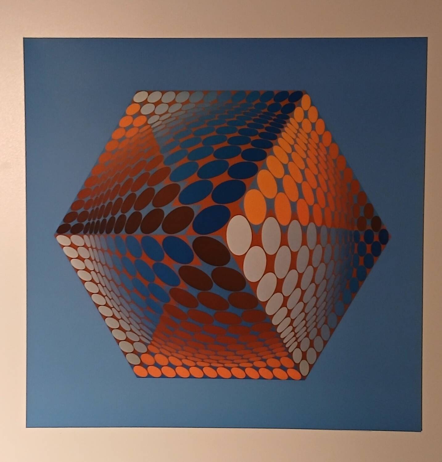 Plate by Victor Vasarely – "Universal Structure of the Hexagon" – Op
