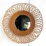 Miroir vintage en rotin