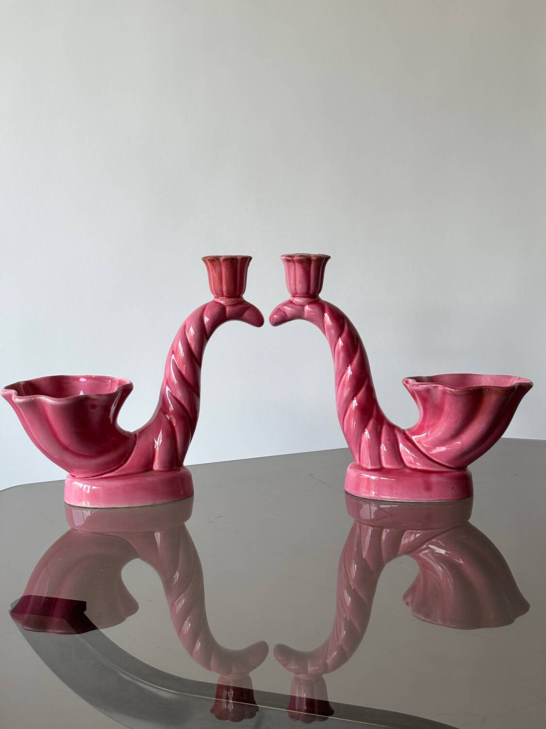 2 vintage Vallauris candlesticks