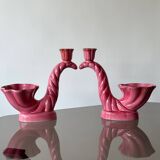 2 vintage Vallauris candlesticks