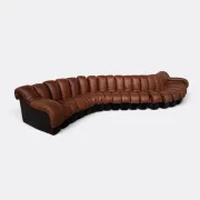 De Sede Ds600 Snake in cognac leather, 20 elements (in NEW CONDITION)!