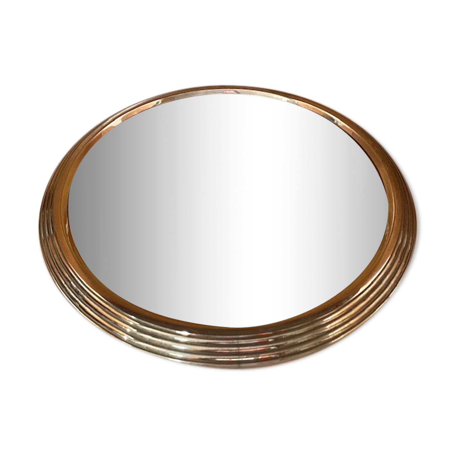 Round art deco mirror tray
