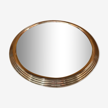 Plateau miroir art déco rond