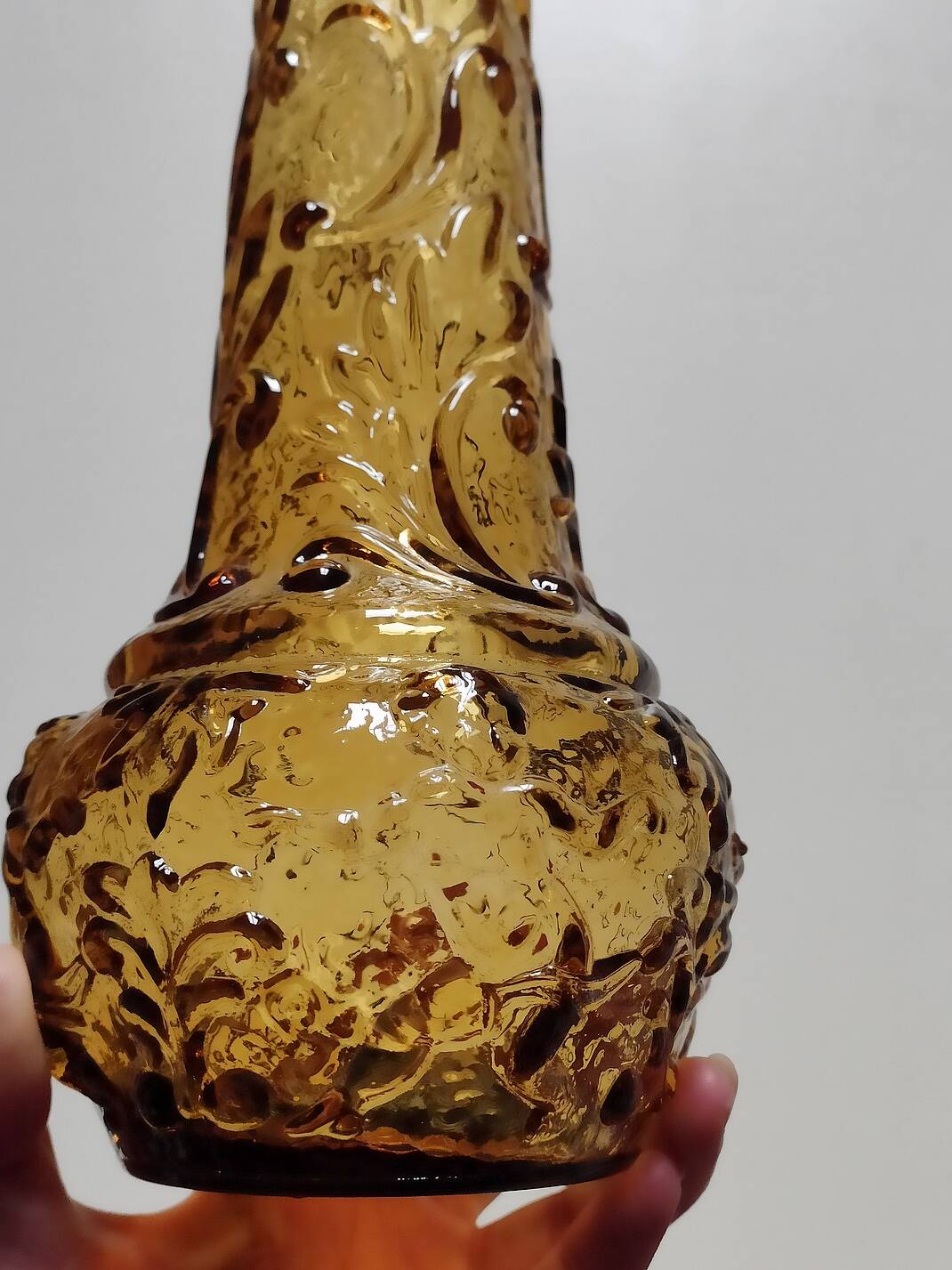 Vintage amber glass bottle
