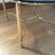 Brass round coffee table and smoked glass