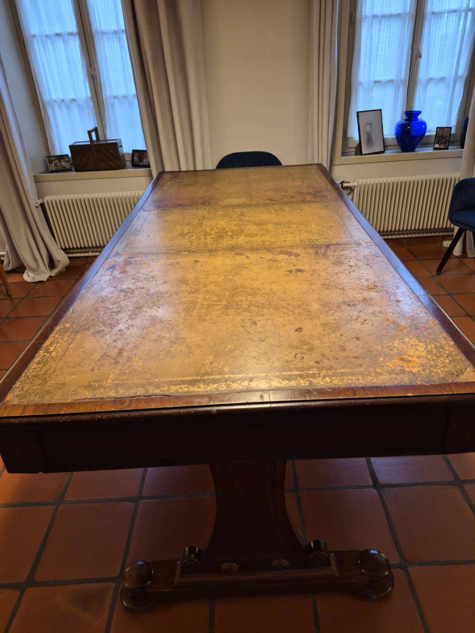 Antique work table with 6 drawers