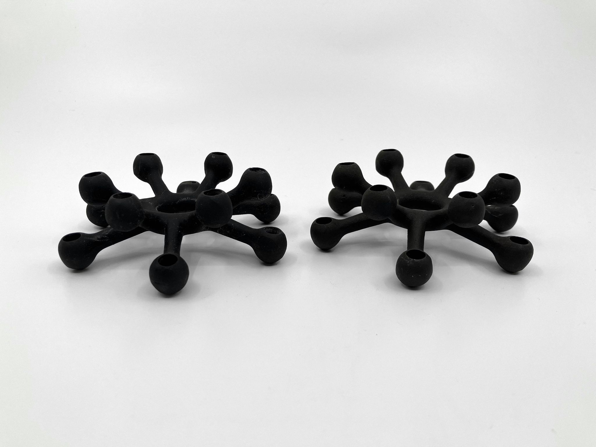 "The Spider" Cast Iron Candlesticks • Dansk Designs • 1962