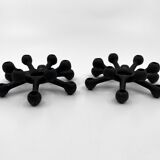 "The Spider" Cast Iron Candlesticks • Dansk Designs • 1962