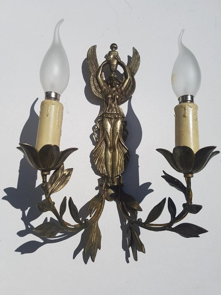 Pair of Empire-style gilded bronze wall light