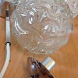 Suspension cascade with five globes and chrome metal / vintag years 60-70