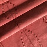 Old linen and cotton sheet in brick red