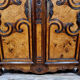 Bressane wardrobe Louis XV era with gendarme's hat in walnut and elm around 1750
