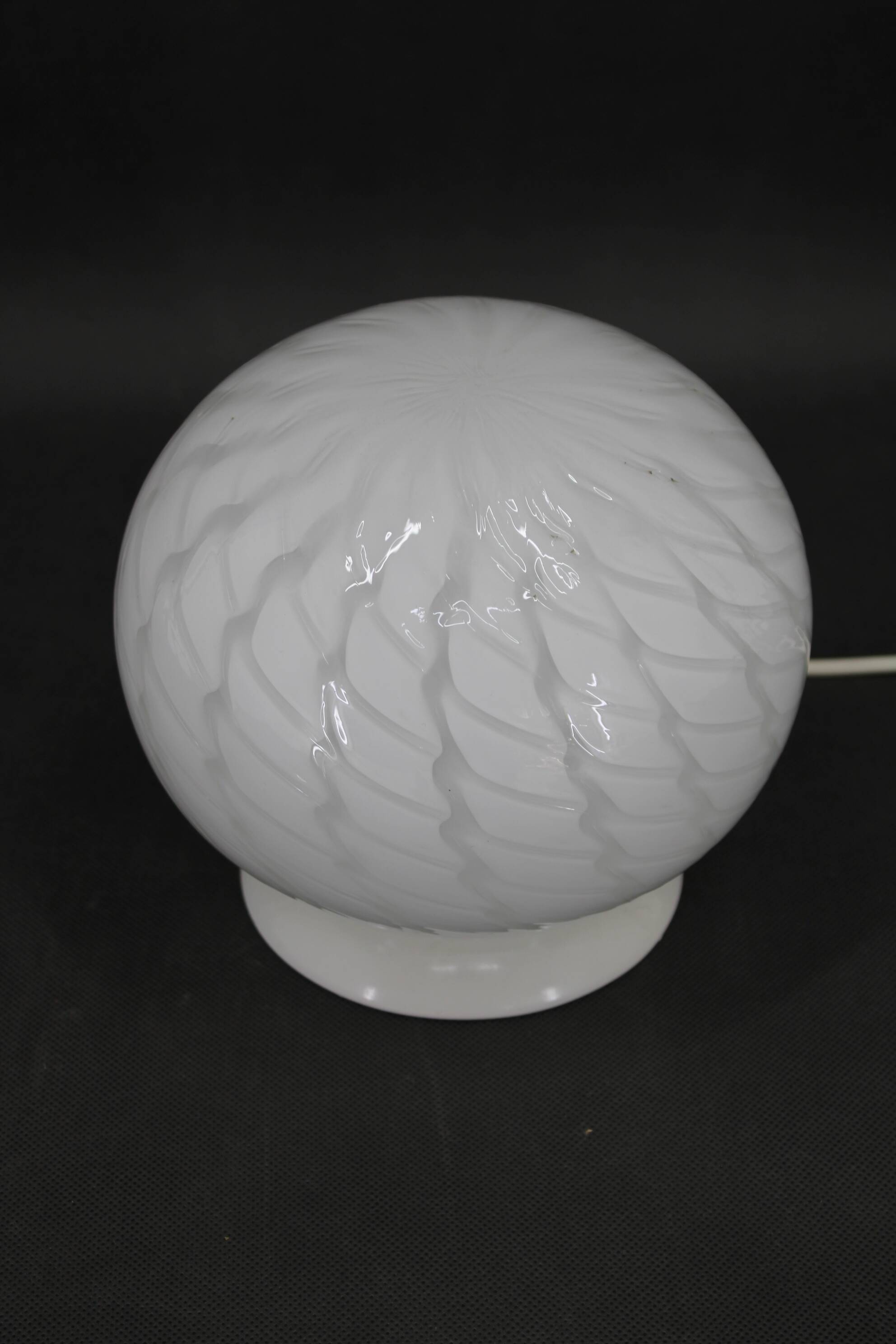 1980s Glass Globe Table Lamp , Italy