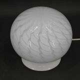1980s Glass Globe Table Lamp , Italy