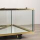 Vintage 60's table in golden brass and crystal italian design