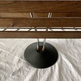 : Multifunctional magazine rack from the 50s-60s in chrome-plated metal and solid wood