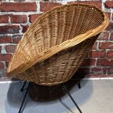 Wicker and metal armchair