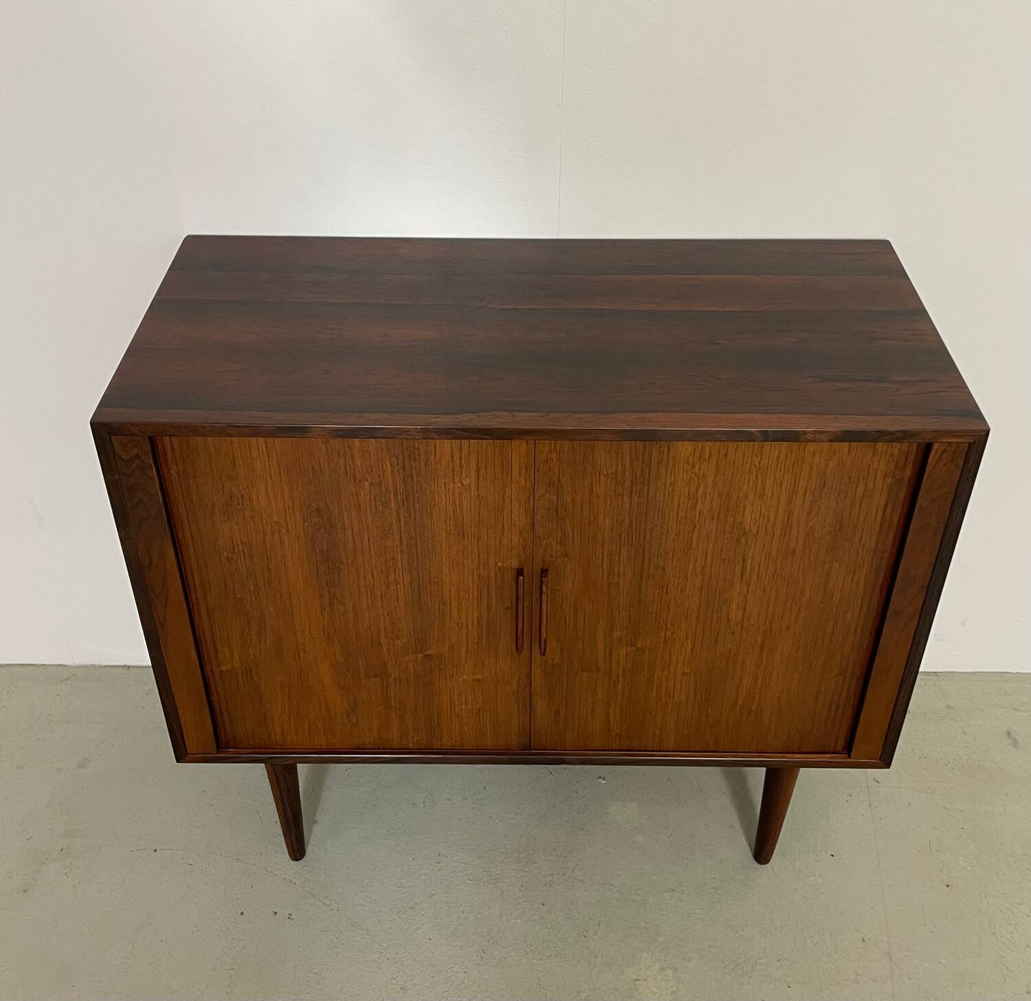 Danish Tambour Door Cabinet by Kai Kristiansen in Palisander 1960s