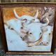 Painting Oil on panel "Charolais cattle"