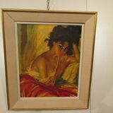 Painting, oil painting signed roka, the gypsy