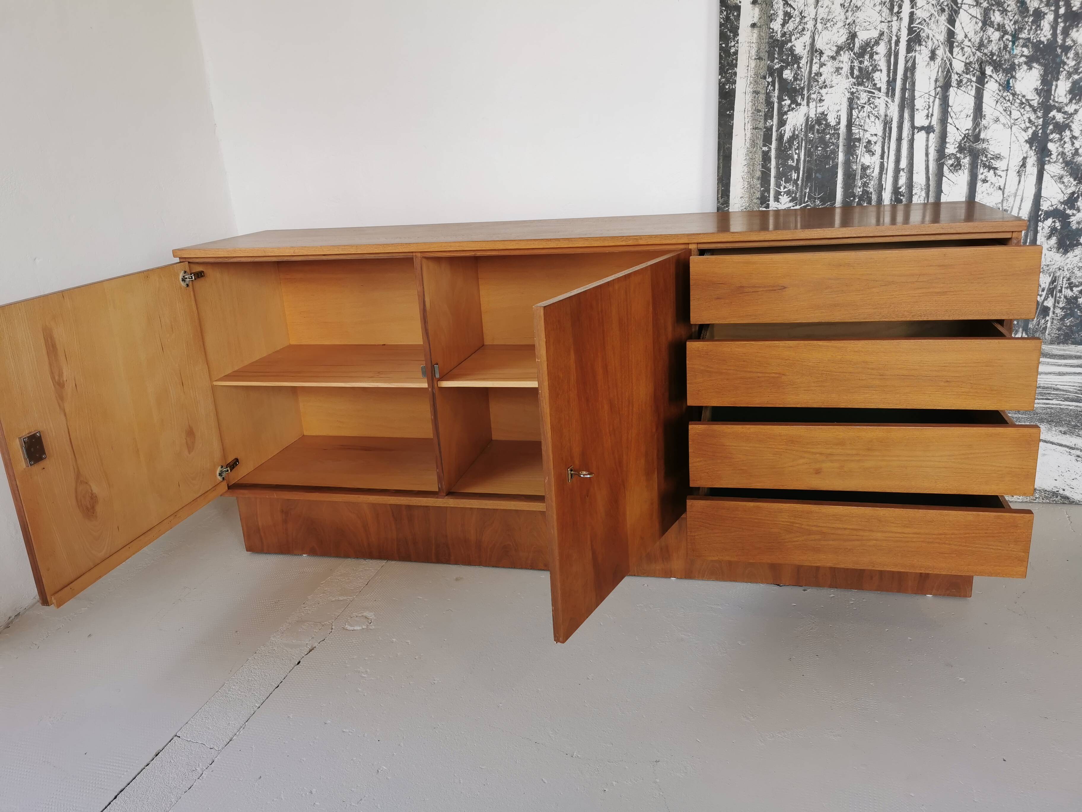 Vintage walnut sideboard from the 70s