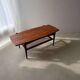 Vintage Creafort coffee table 1960s teak with rattan magazine shelf
