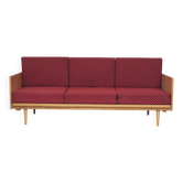 Folding bench Daybed sofa red and black fabric Libena Ex Teh